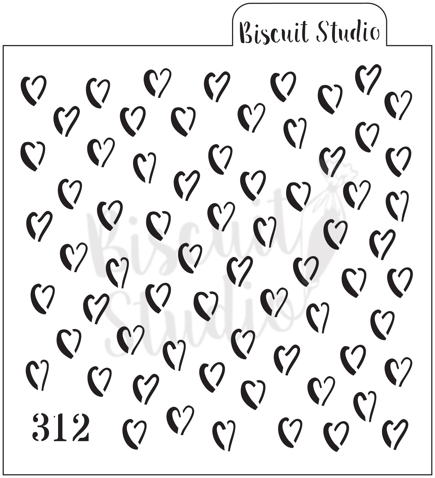 Boho heart background cookie stencil